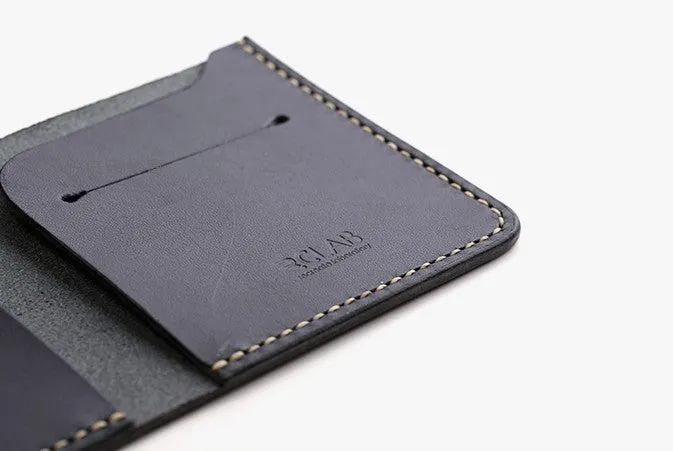 Handmade Leather Slim Black Red Womens Mens Bifold Small Wallet billfold Wallets for Men