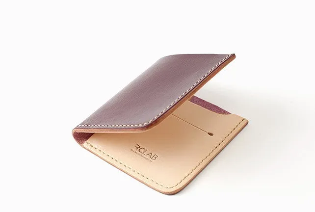 Handmade Leather Slim Coffee Red Womens Mens Bifold Small Wallet billfold Wallets for Men