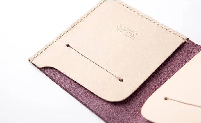 Handmade Leather Slim Coffee Red Womens Mens Bifold Small Wallet billfold Wallets for Men