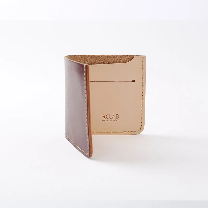 Handmade Leather Slim Coffee Red Womens Mens Bifold Small Wallet billfold Wallets for Men