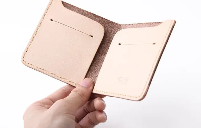 Handmade Leather Slim Coffee Red Womens Mens Bifold Small Wallet billfold Wallets for Men
