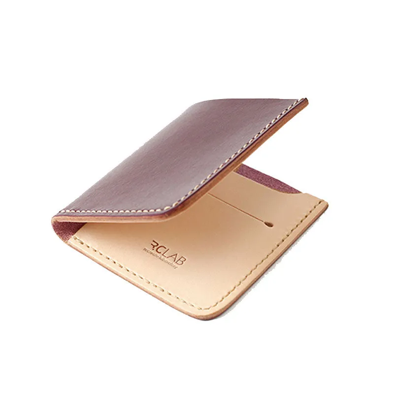 Handmade Leather Slim Coffee Red Womens Mens Bifold Small Wallet billfold Wallets for Men