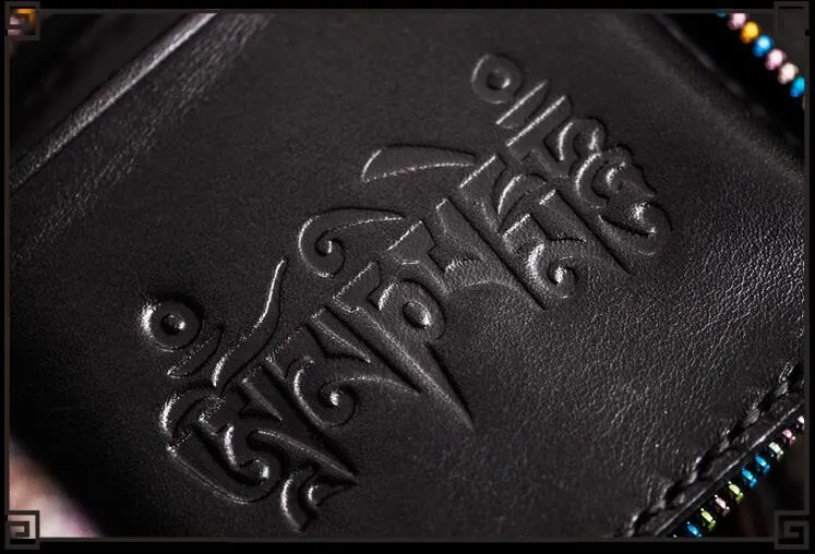 Handmade Leather Small Tooled Mens billfold Chain Wallet Cool Chain Wallet Biker Wallet for Men