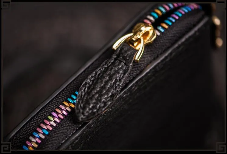 Handmade Leather Small Tooled Mens billfold Chain Wallet Cool Chain Wallet Biker Wallet for Men