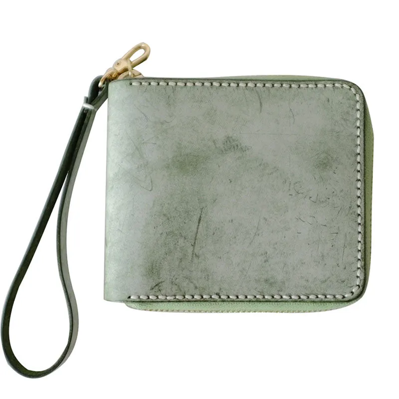 Handmade LEATHER Womens Zipper Small Wallet Leather Wristlet Small Wallet FOR Women