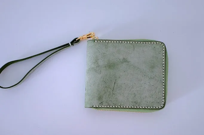 Handmade LEATHER Womens Zipper Small Wallet Leather Wristlet Small Wallet FOR Women