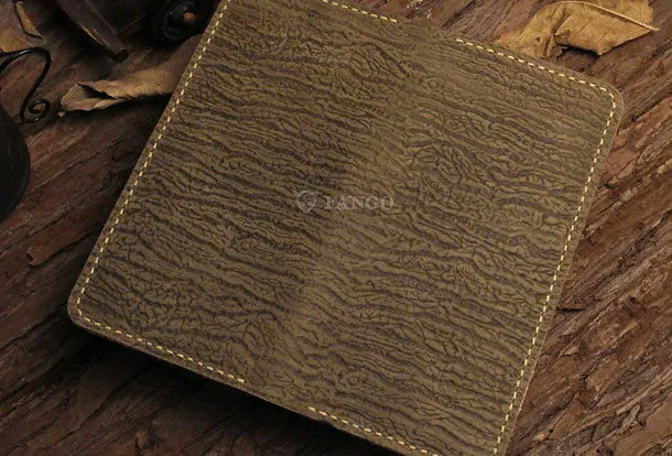 Handmade long leather wallet purse Tree line  leather clutch wallet for women men