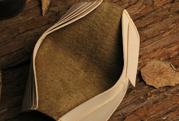 Handmade long leather wallet purse Tree line  leather clutch wallet for women men