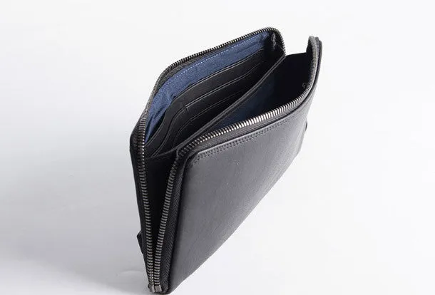 Handmade long wallet leather men phone zip clutch vintage wallet for men