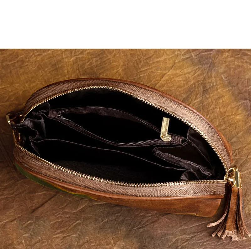 Handmade Lotus Flower Gray Leather Wristlet Wallet Womens Zip Around Wallets Flowers Ladies Zipper Clutch Wallet for Women