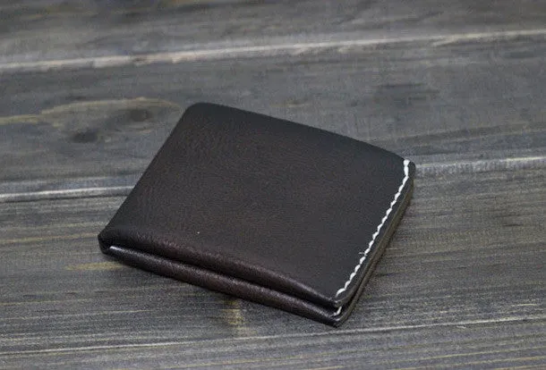 Handmade Men billfold leather wallet men vintage brown coffee wine wallet for him