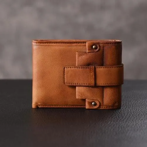 Handmade Mens Cool billfold Leather Wallet Men Small Slim Wallets Bifold for Men