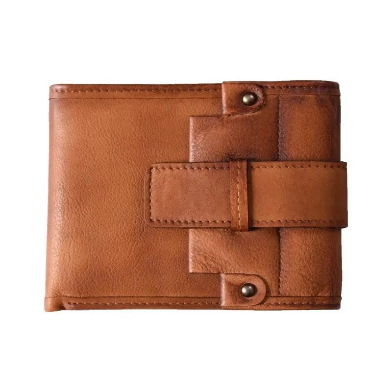 Handmade Mens Cool billfold Leather Wallet Men Small Slim Wallets Bifold for Men