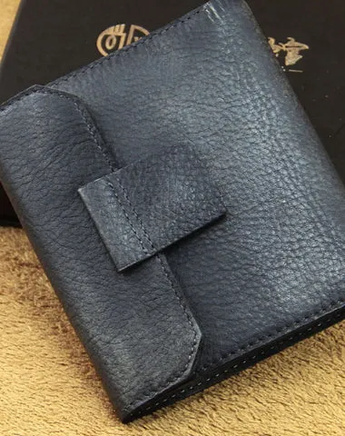 Handmade Mens Cool billfold Leather Wallet Men Small Wallets Trifold for Men