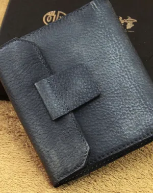 Handmade Mens Cool billfold Leather Wallet Men Small Wallets Trifold for Men