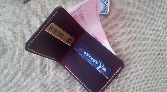 Handmade Vintage Leather Mens Slim Small Wallet Leather billfold Bifold Wallets for Men