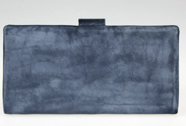 Handmade vintage modern gray leather phone clutch long wallet for women/men