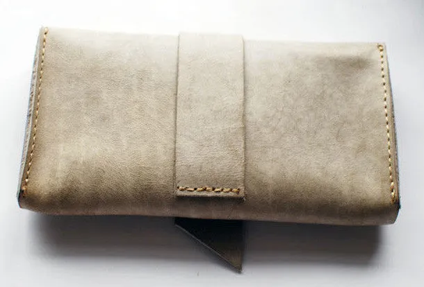 Handmade vintage womens leather long wallet leather long wallet for women