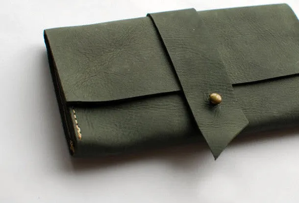 Handmade vintage womens leather long wallet leather long wallet for women