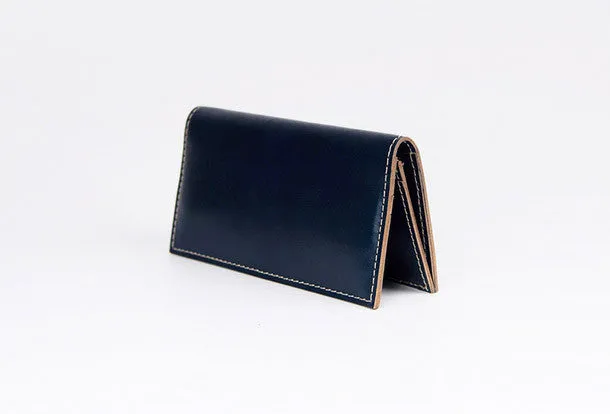 Handmade women long leather wallet beige vintage brown black green blue