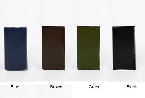 Handmade women long leather wallet beige vintage brown black green blue