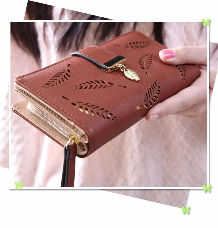Hollow Out Leaf Wallet