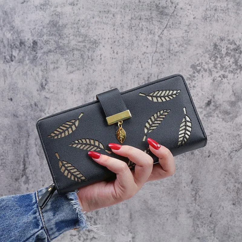 Hollow Out Leaf Wallet