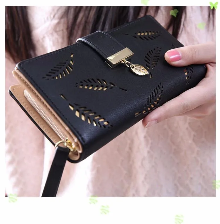 Hollow Out Leaf Wallet