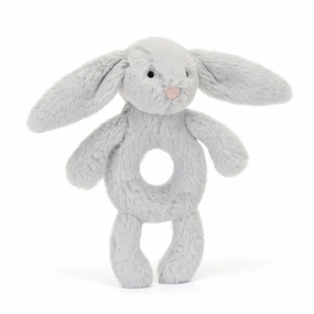 JellyCat Bashful Grey Bunny Ring Rattle