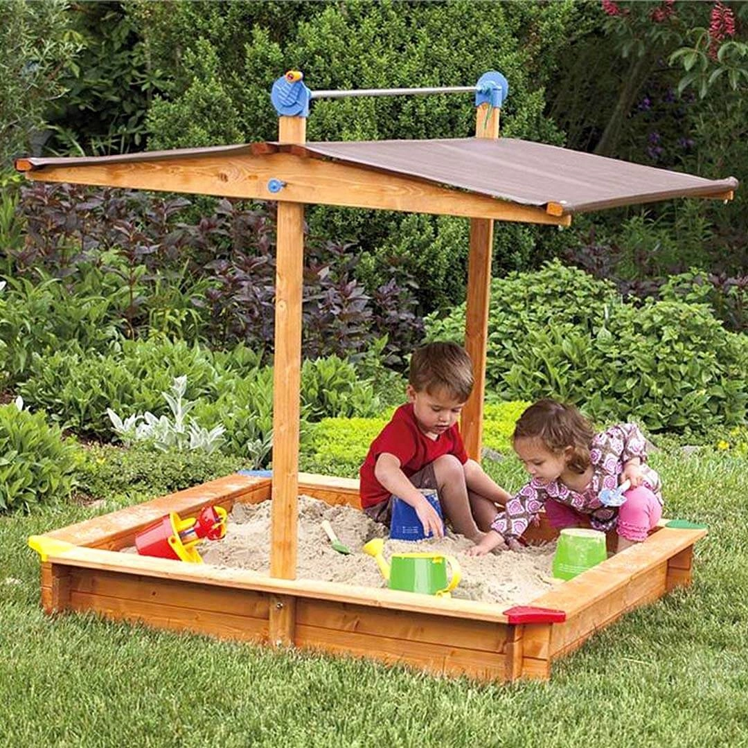 Kids Wooden Sandbox with Cover