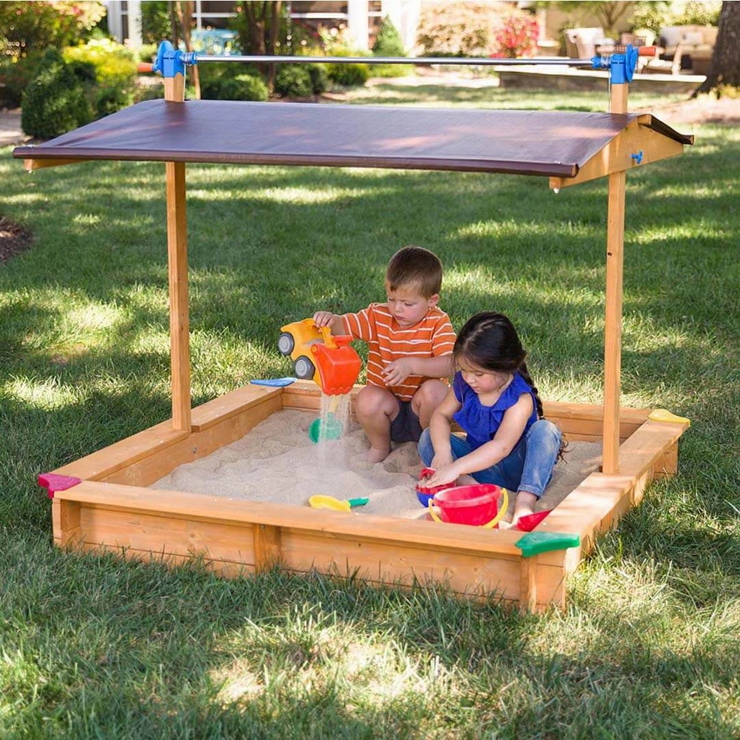 Kids Wooden Sandbox with Cover