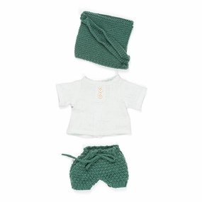 Knit Doll Outfit - 12" Forest Set & Bonnet