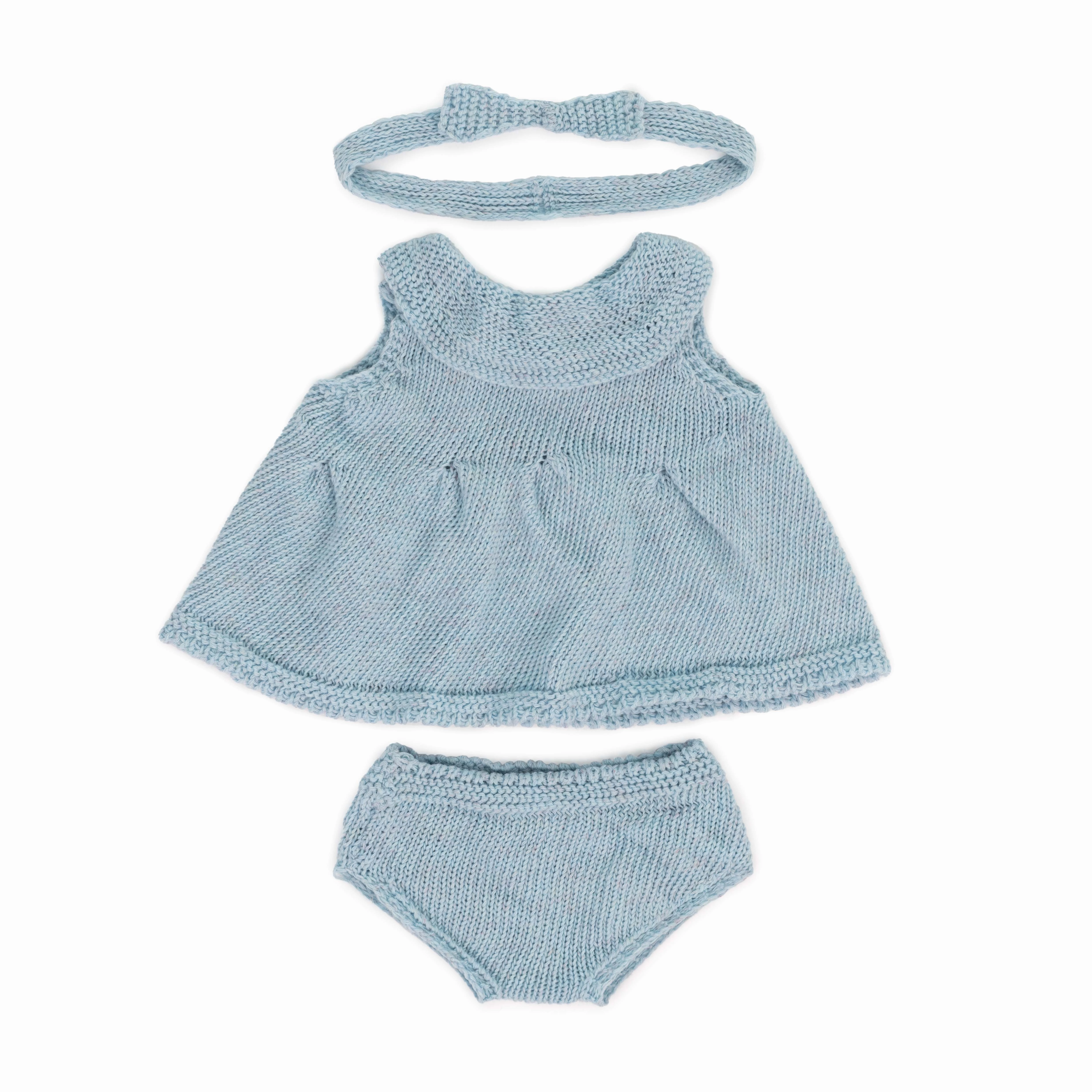 Knit Doll Outfit - 14" Dress & Headband