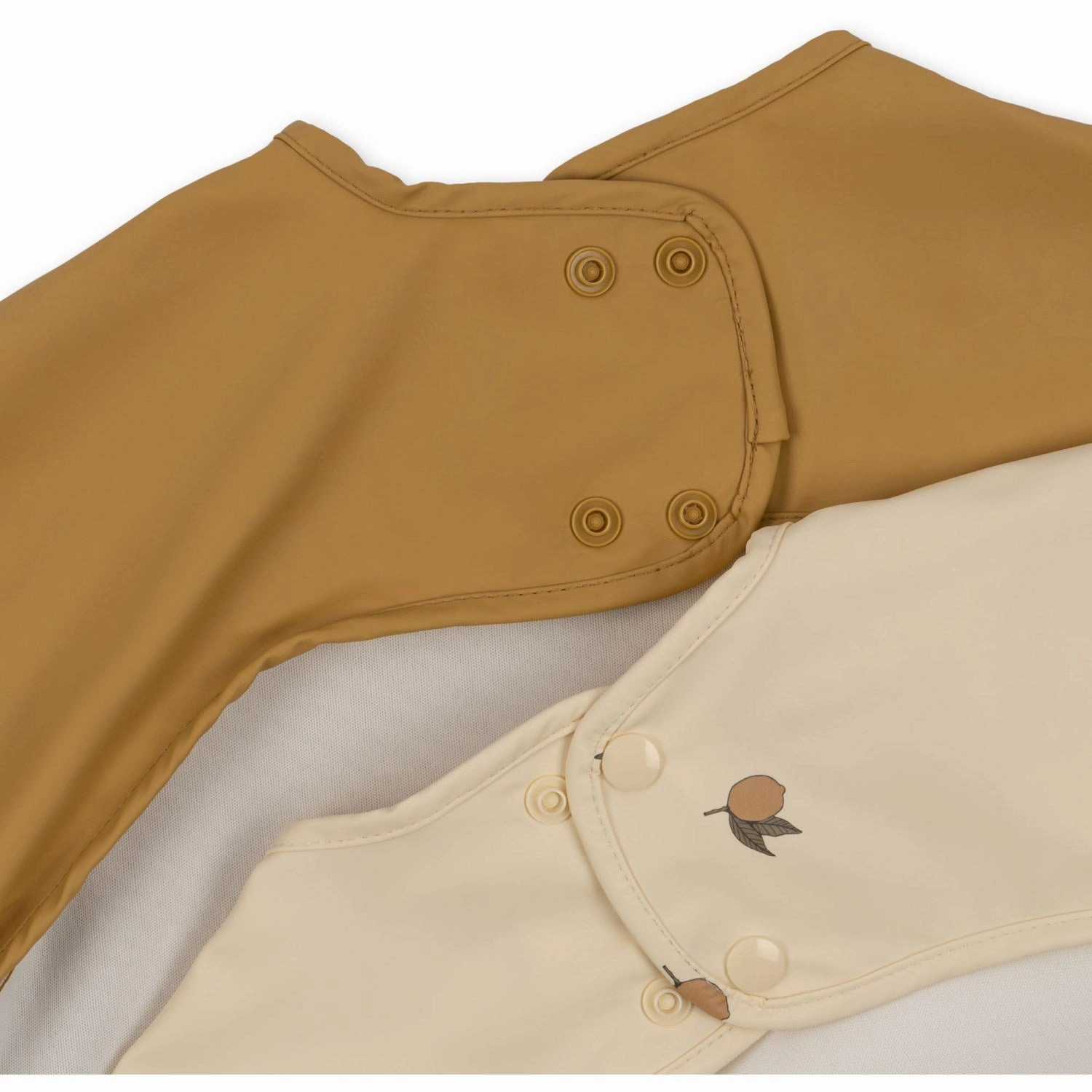 Konges Sljd Dinner Bib Long Sleeve 2-pack Lemon