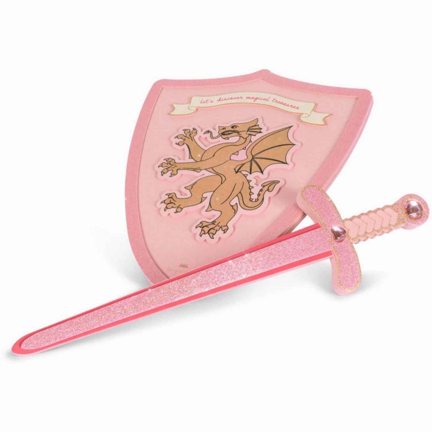 Konges Sljd Pink Glitter Princess Sword And Shield