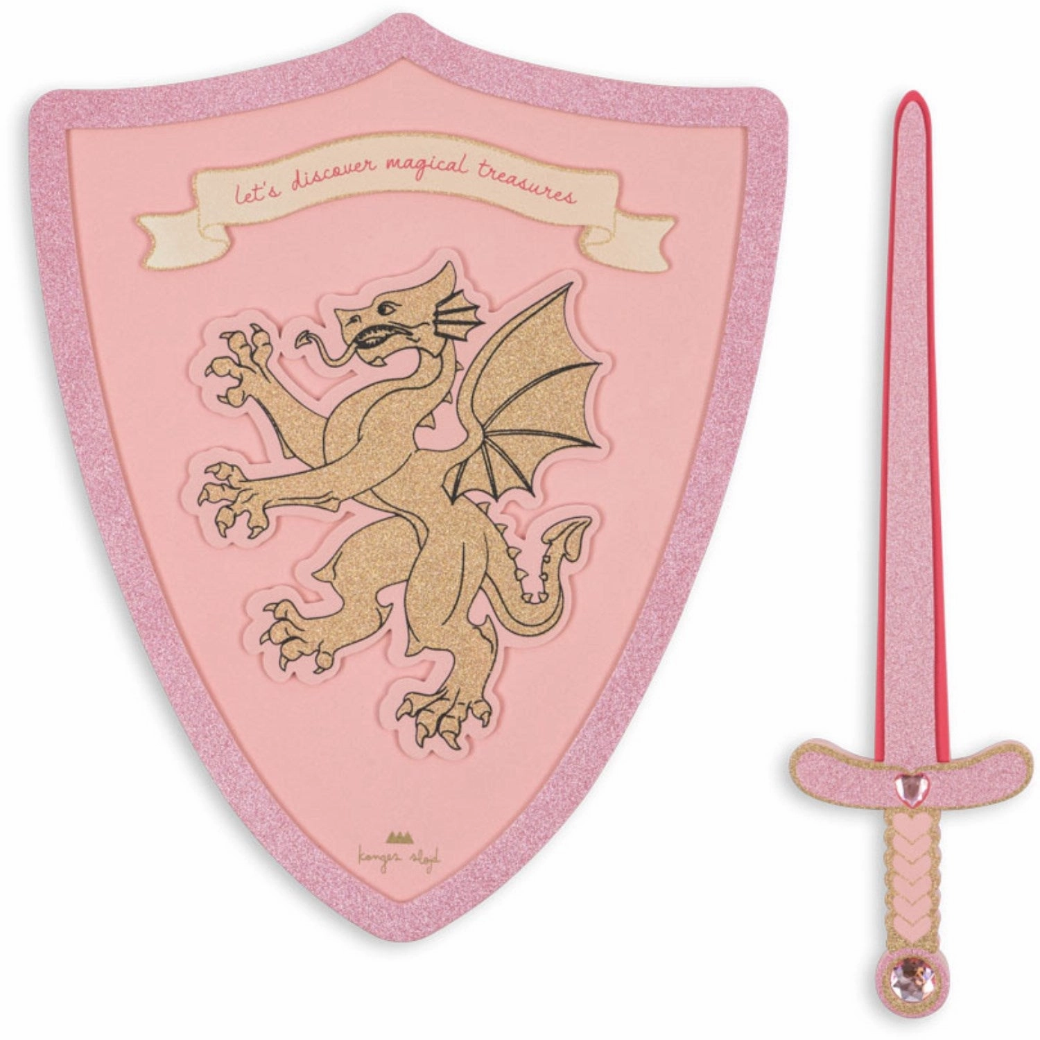 Konges Sljd Pink Glitter Princess Sword And Shield