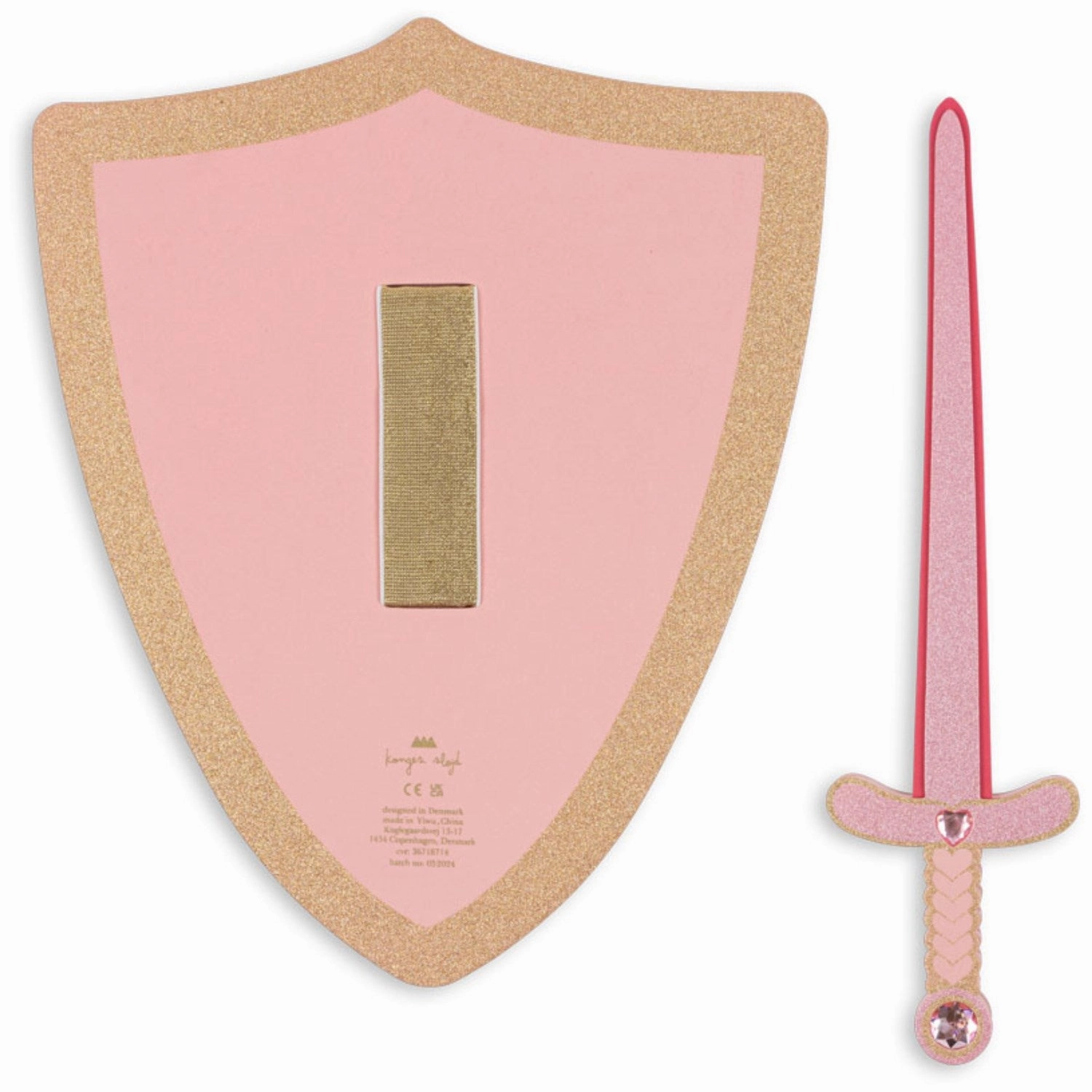 Konges Sljd Pink Glitter Princess Sword And Shield
