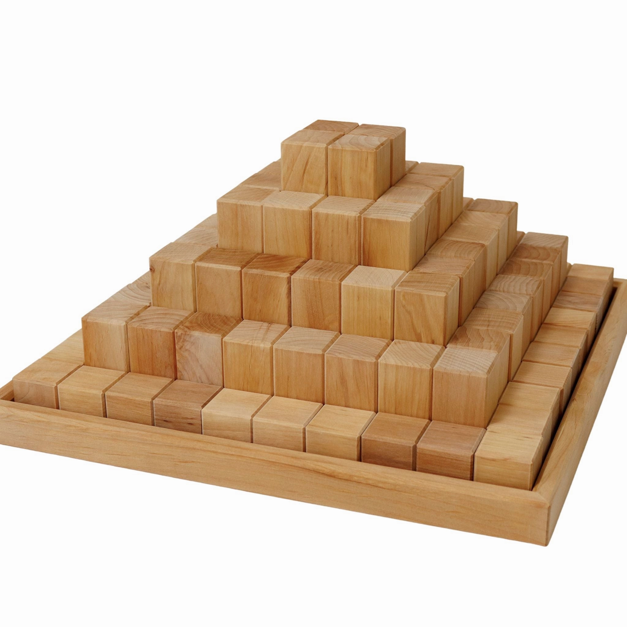 Large Natural Wooden Stepped Pyramid