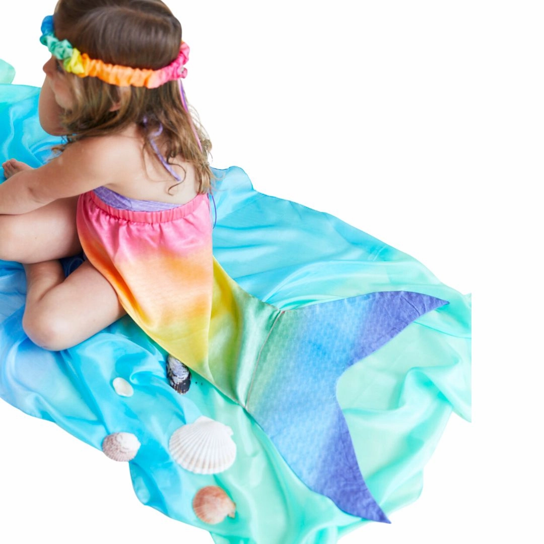 Large Rainbow Silk Mermaid Tail