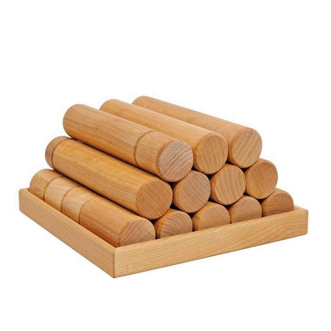 Large Wooden Building Rollers - Assorted Colors