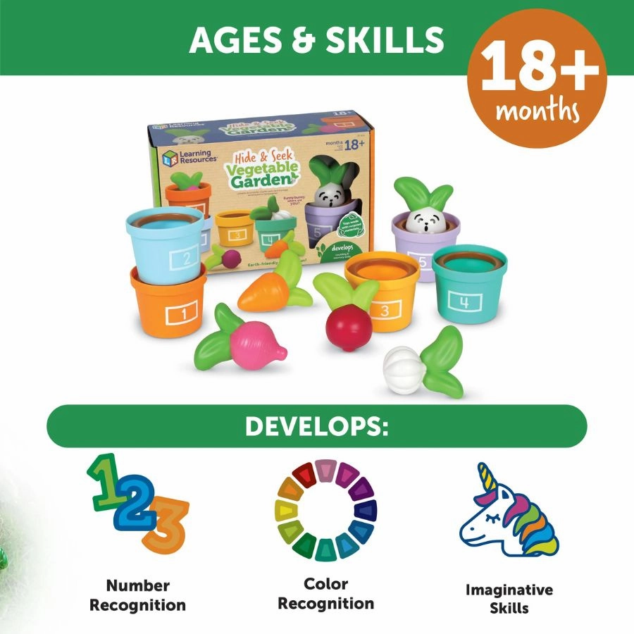 Learning Resources - Hide & Seek Vegetable Garden: Fun Learning Toy for Toddlers and Preschoolers