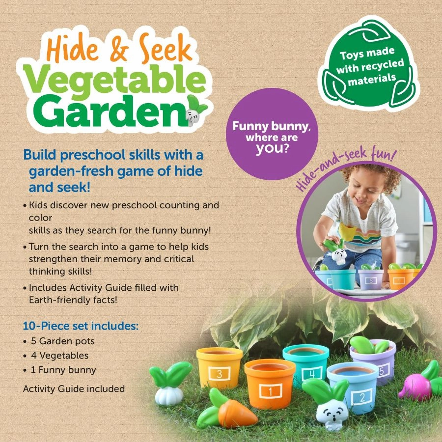 Learning Resources - Hide & Seek Vegetable Garden: Fun Learning Toy for Toddlers and Preschoolers