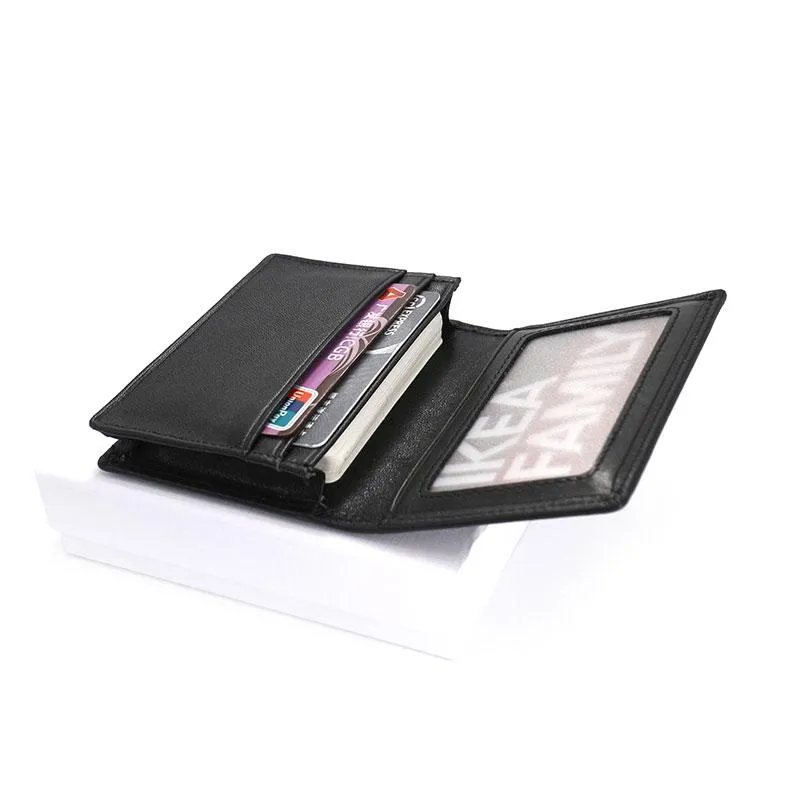 Leather Black Coffee Mens Small Card Wallet Coin Wallet Front Pocket Wallet for Men