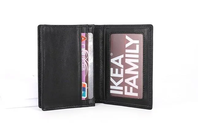 Leather Black Coffee Mens Small Card Wallet Coin Wallet Front Pocket Wallet for Men