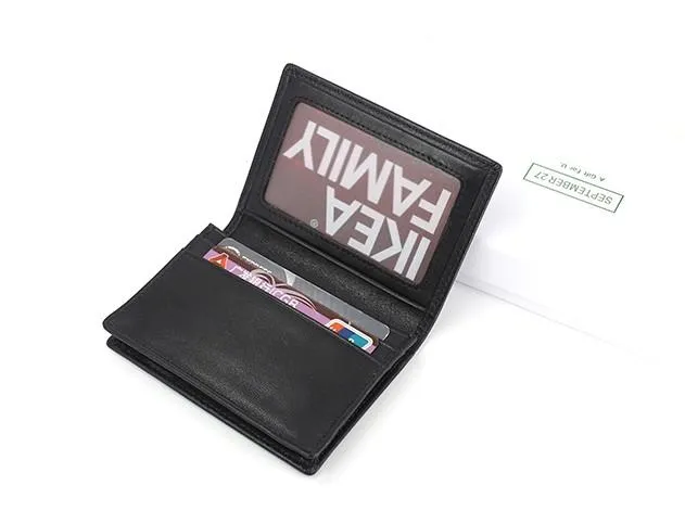Leather Black Coffee Mens Small Card Wallet Coin Wallet Front Pocket Wallet for Men