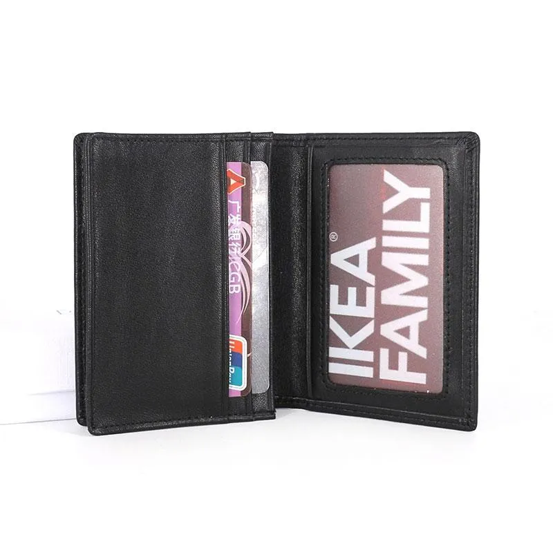 Leather Black Coffee Mens Small Card Wallet Coin Wallet Front Pocket Wallet for Men