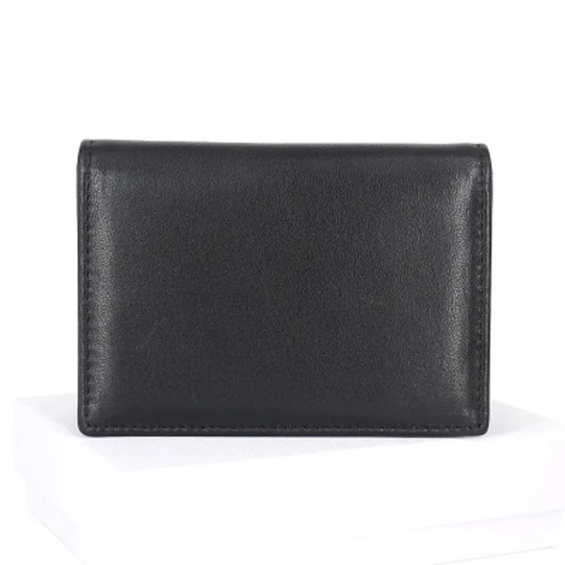 Leather Black Coffee Mens Small Card Wallet Coin Wallet Front Pocket Wallet for Men