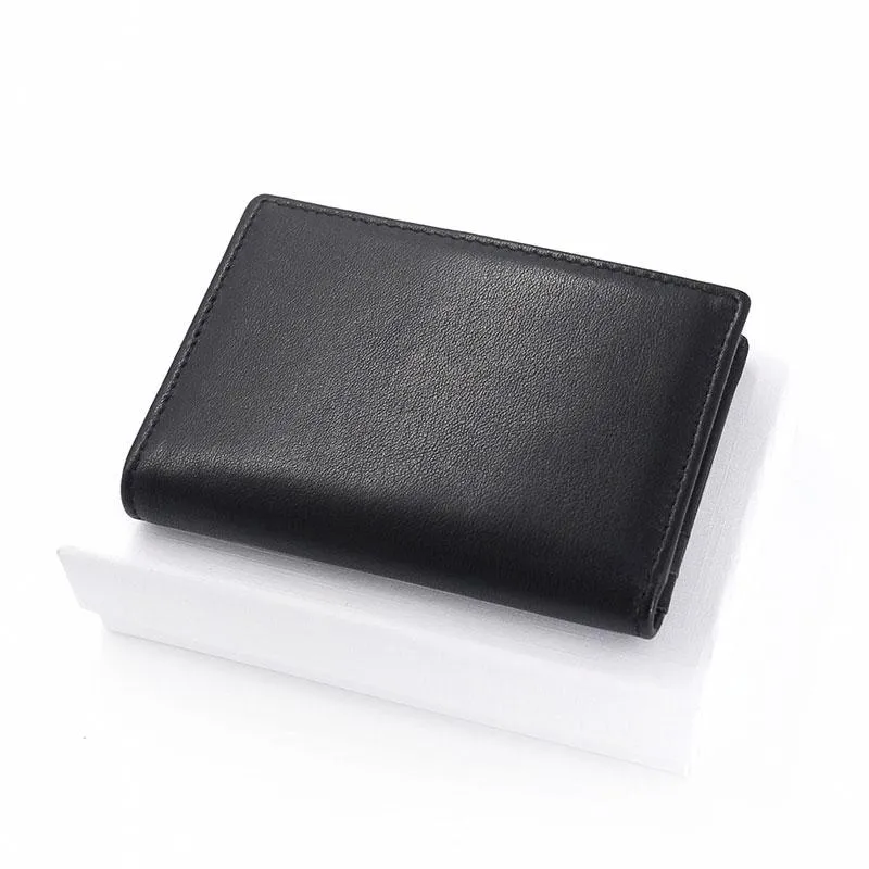 Leather Black Coffee Mens Small Card Wallet Coin Wallet Front Pocket Wallet for Men