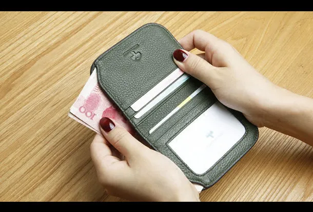 Leather Cute billfold Slim Wallet Change Card Holders Wallets Purse For Women Girl