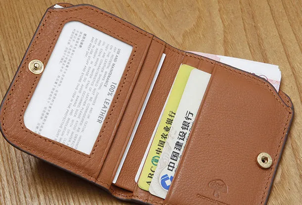 Leather Cute billfold Slim Wallet Change Card Holders Wallets Purse For Women Girl